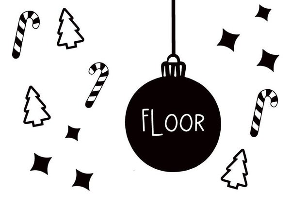 Statische raamsticker kerstbal met naam