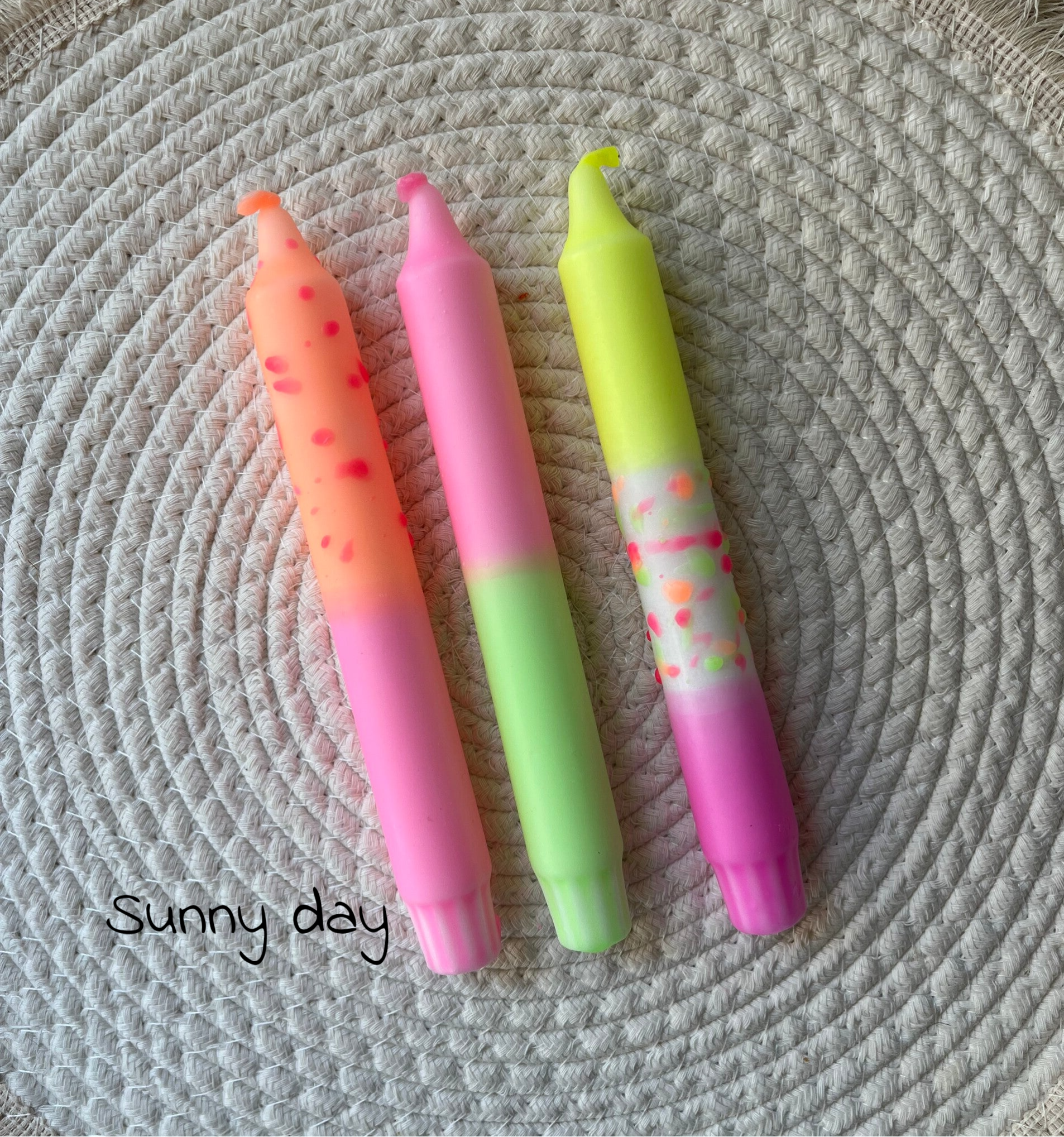 Dip dye kaarsen Set van 3