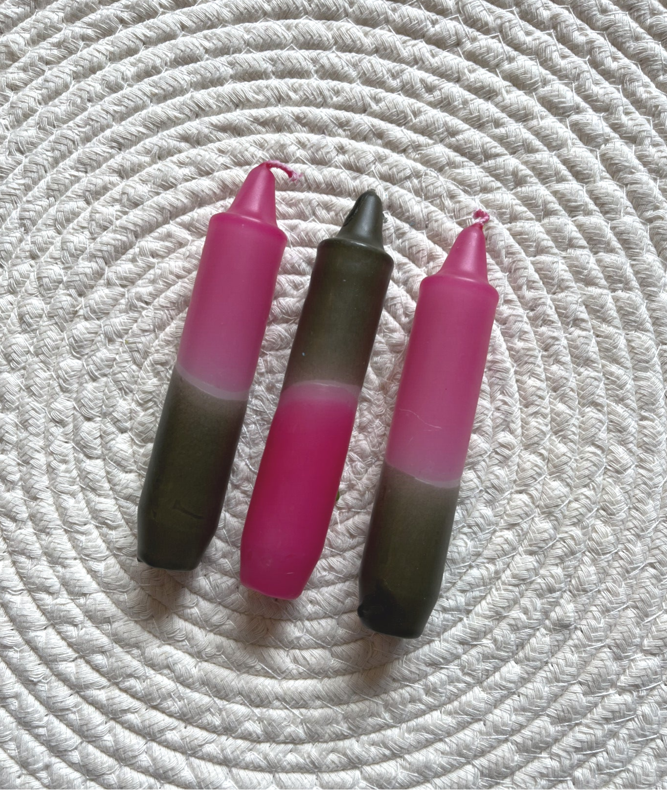 Dip dye kaars 11 cm Hortensia pink