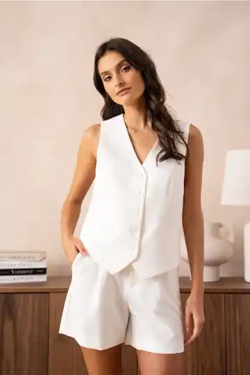 Kostuumvestje mouwloos - WIT