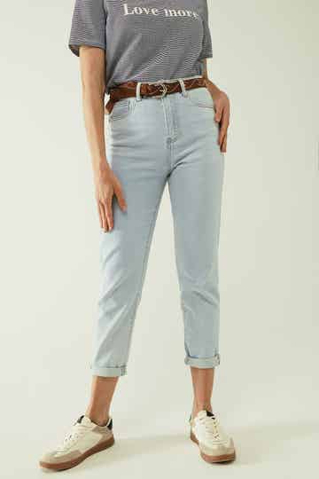 Rechte jeans met zoom - LICHTBLAUW