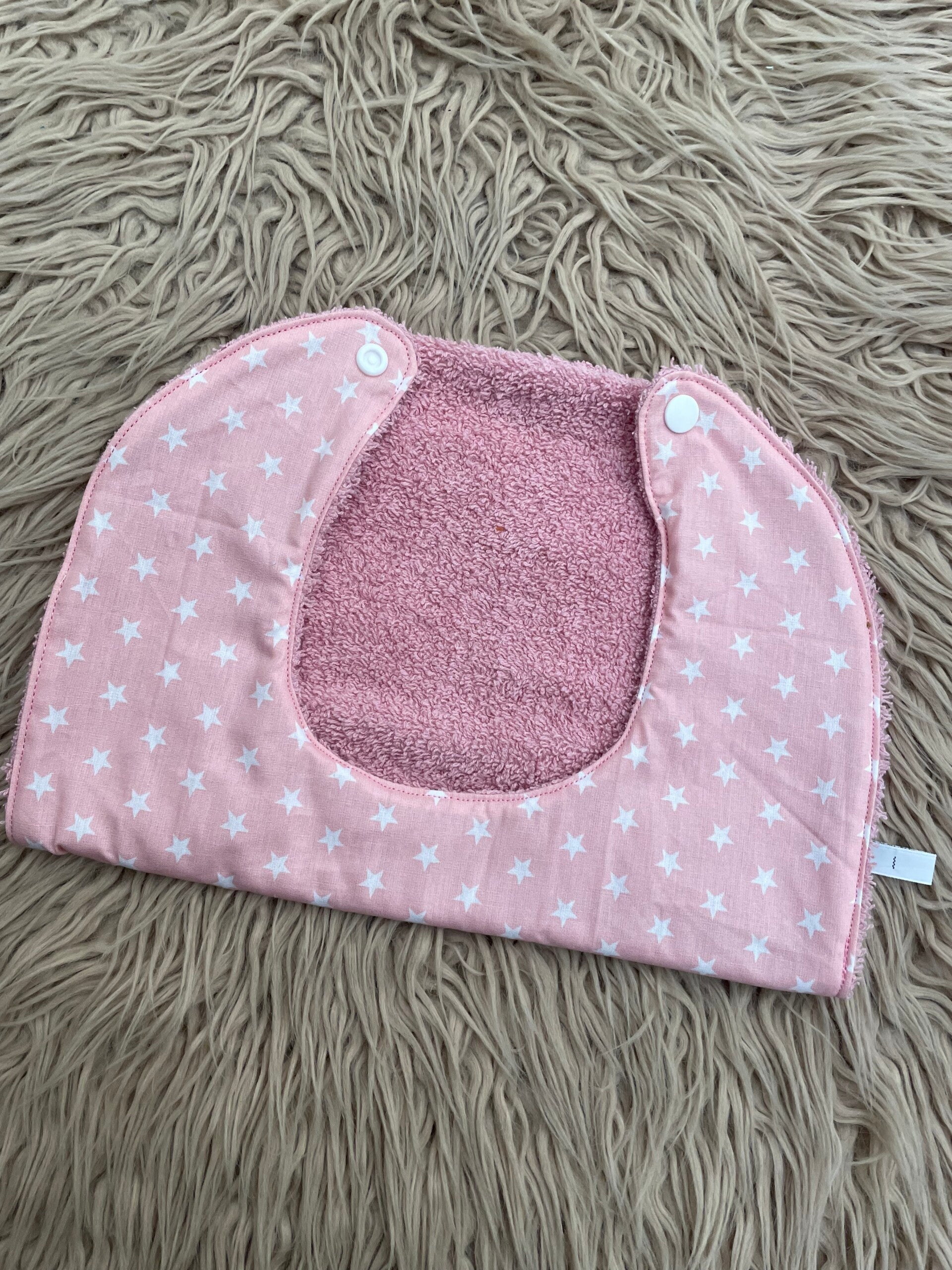 Grote slab - badstof - roze met sterren