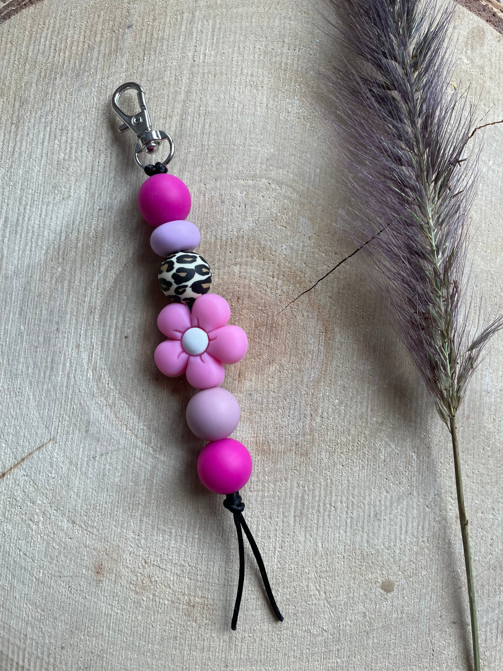 Tassenhanger - fuchsia roze panter