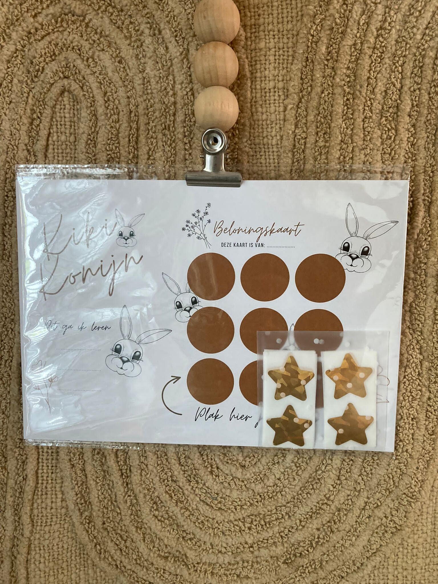Kiki konijn - beloningskaart Bruin