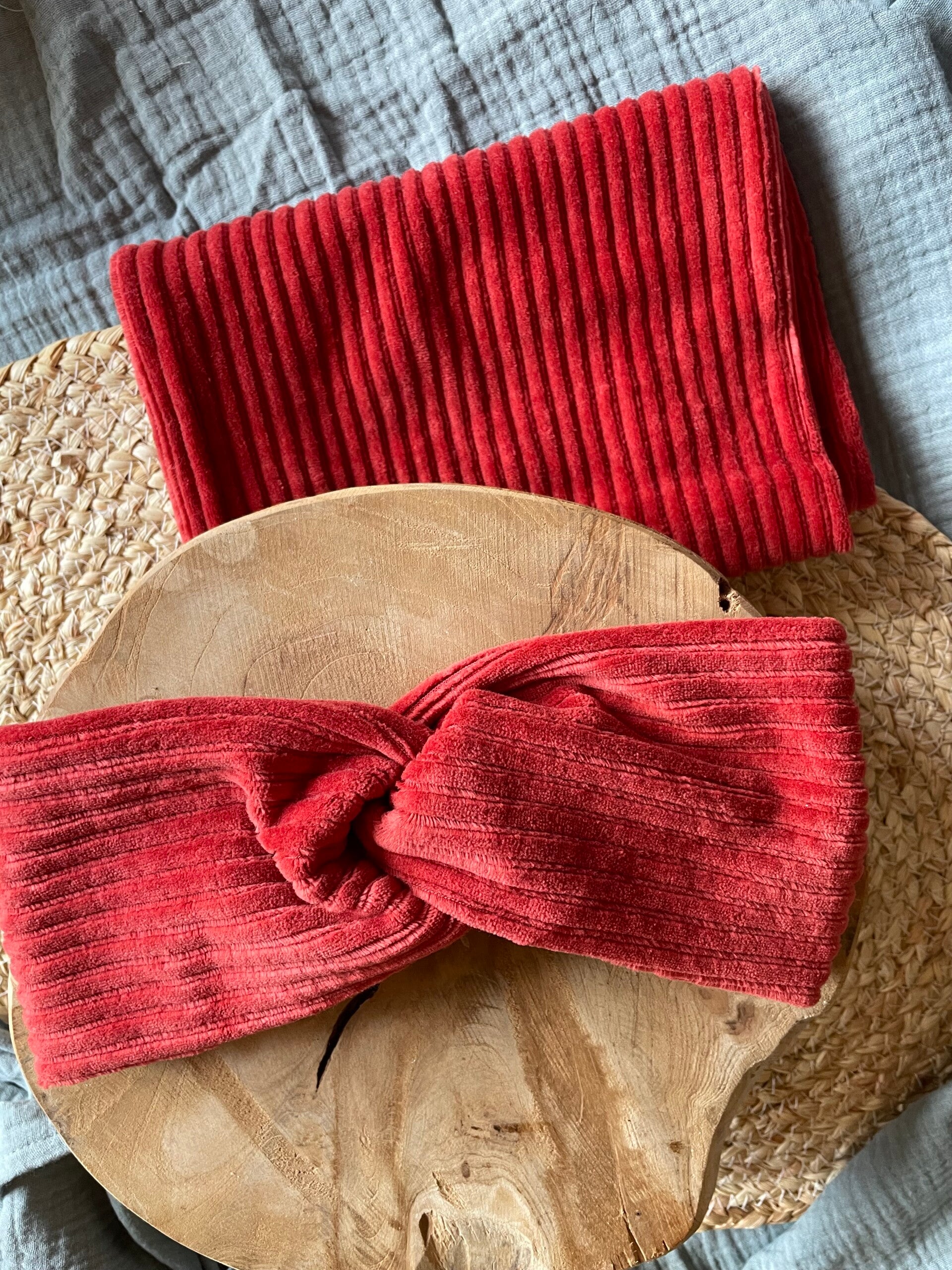 Oorwarmers met col - burnt orange