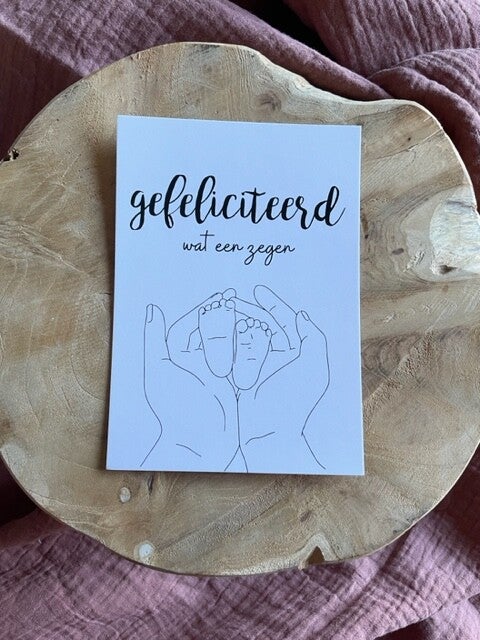 Kaart - Gefeliciteerd wat een zegen wit