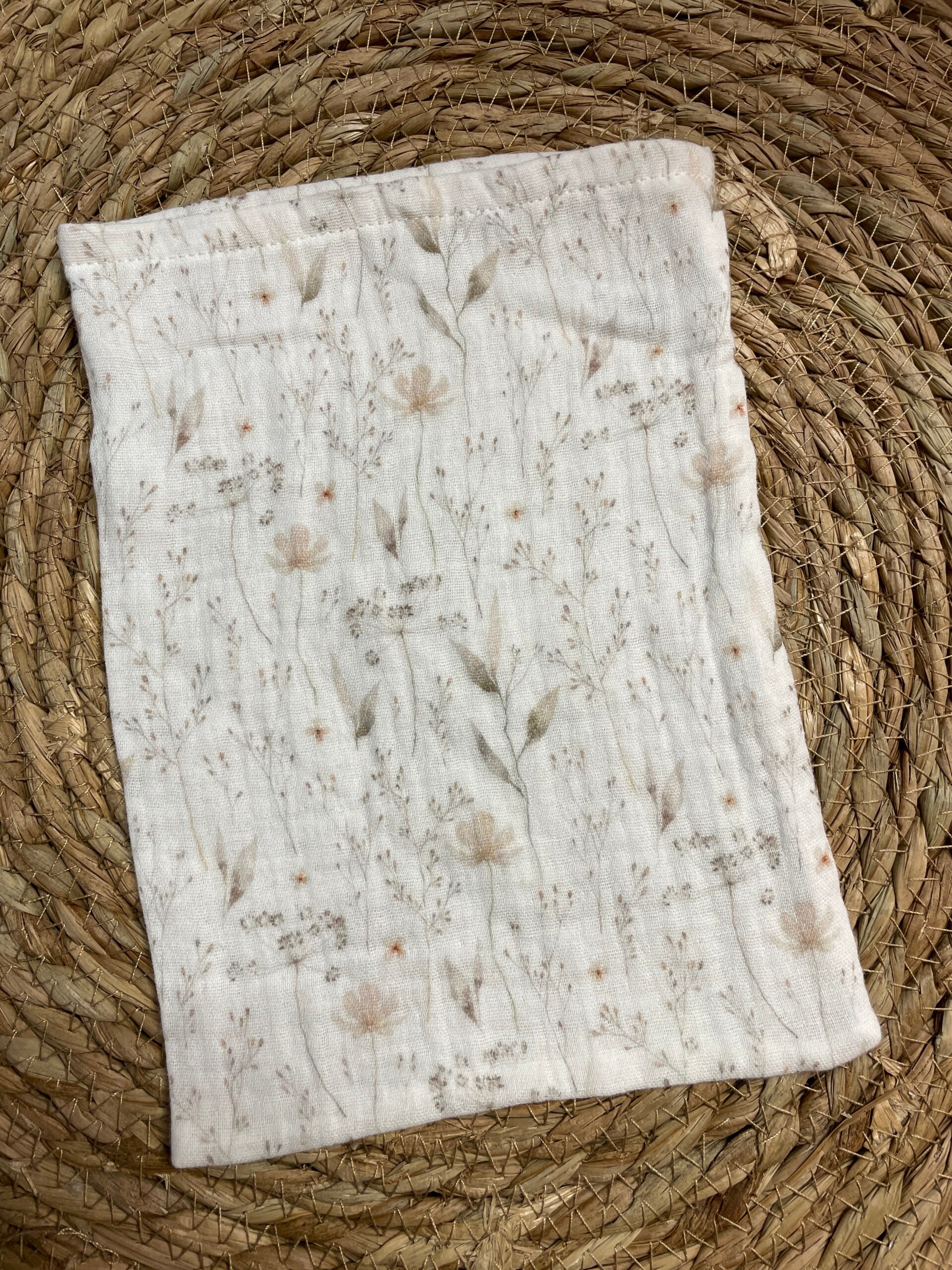 Washandje - naturel bloemen