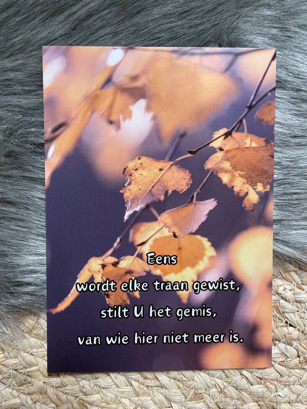 Kaart - eens wordt elke traan gewist