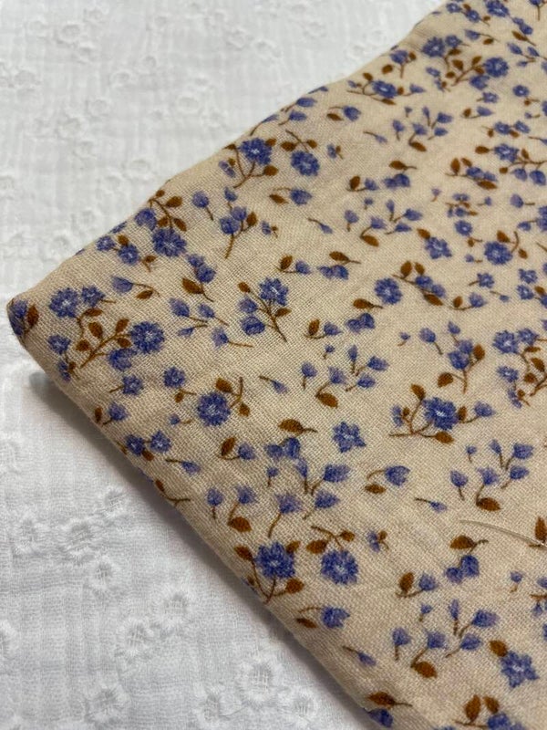 Doek - blauwe bloemetjes