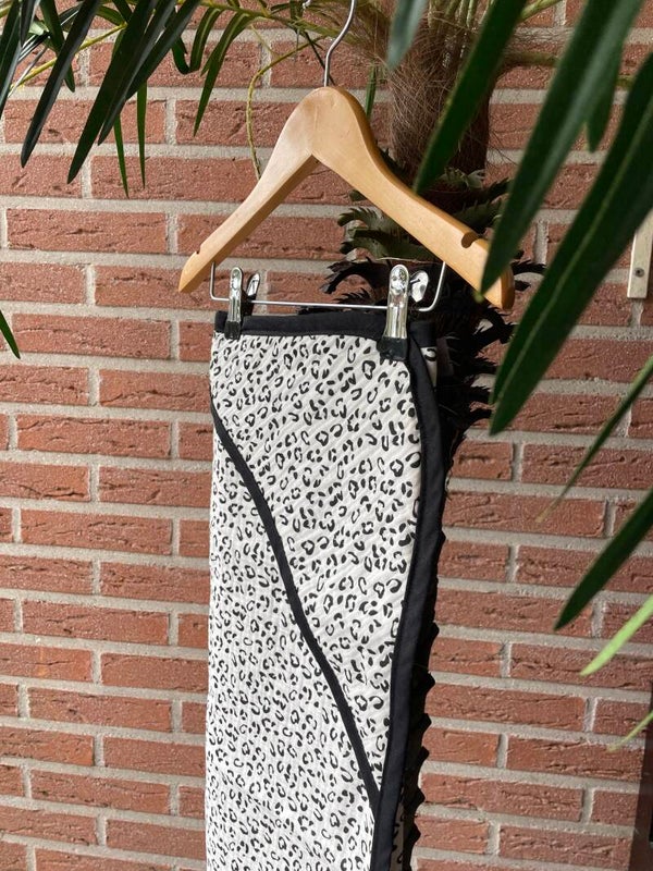 Badcape - panterprint wit