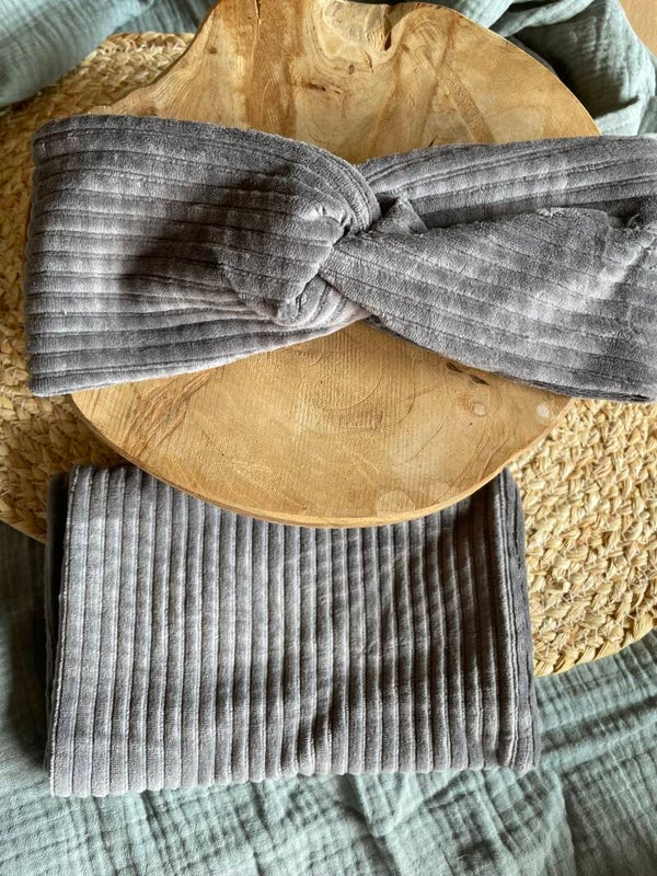 Oorwarmers met col - donkergrijs