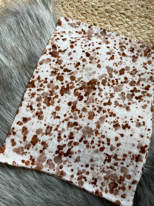 washandje - cognac stip