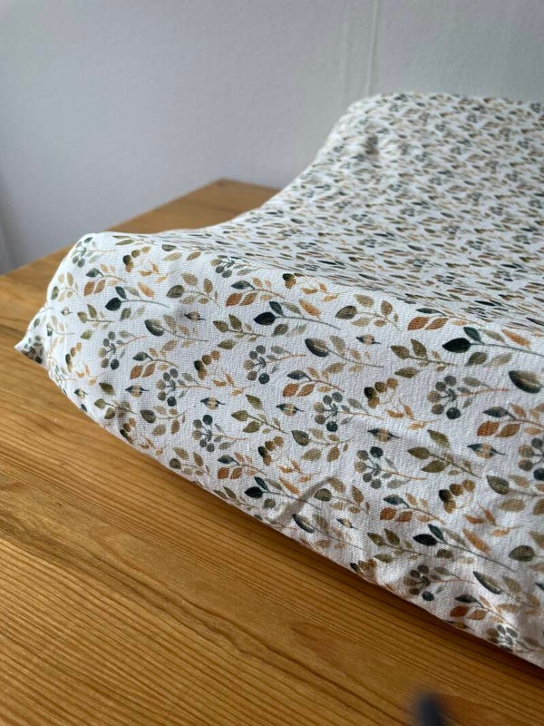 aankleedkussenhoes - blaadjes