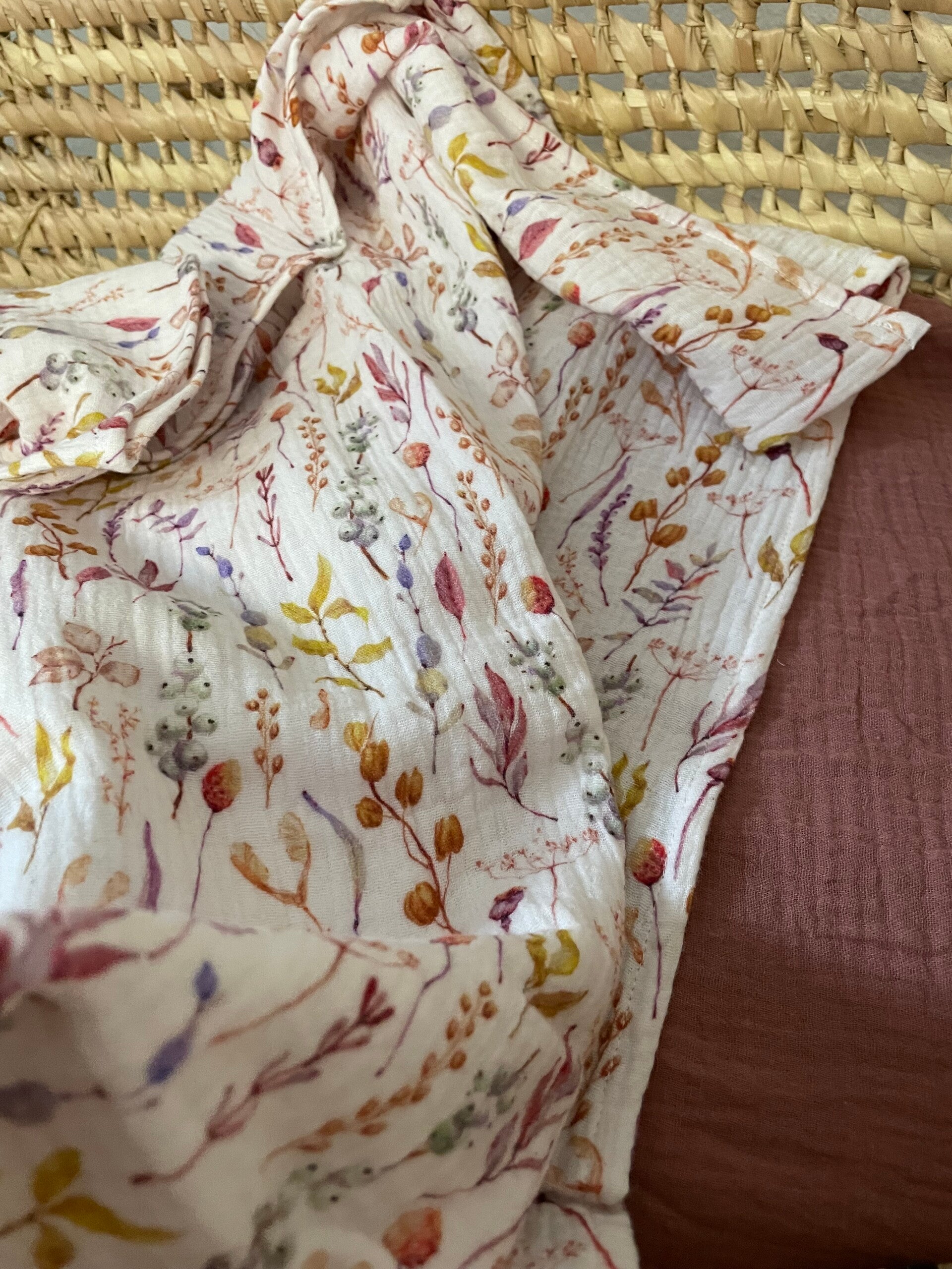 xl doek - dried flowers paarstinten