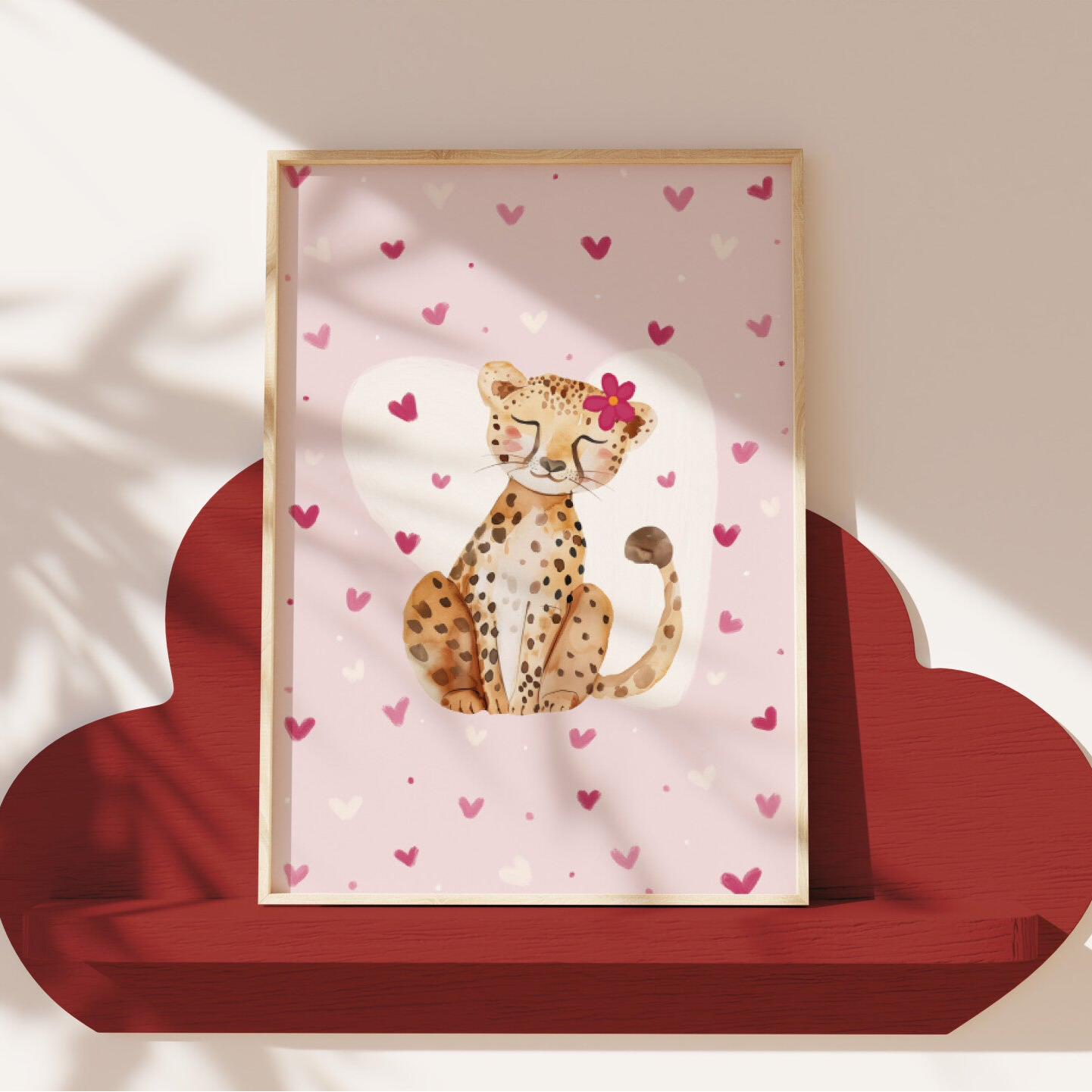 Poster luipaard roze