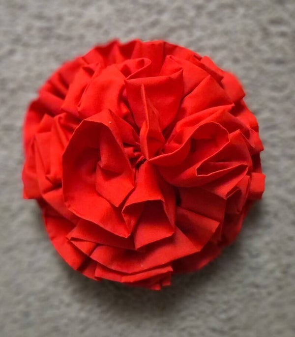 Red Cotton Flower Pins