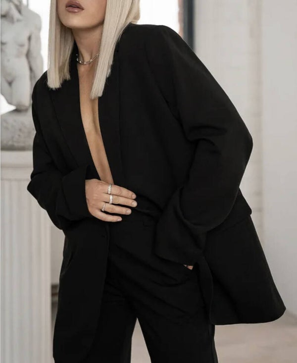 Marked Shoulder Oversized Blazer