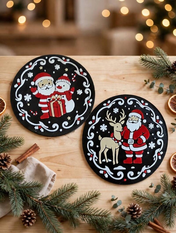 SET DE POSAVASOS NAVIDEÑOS 3D