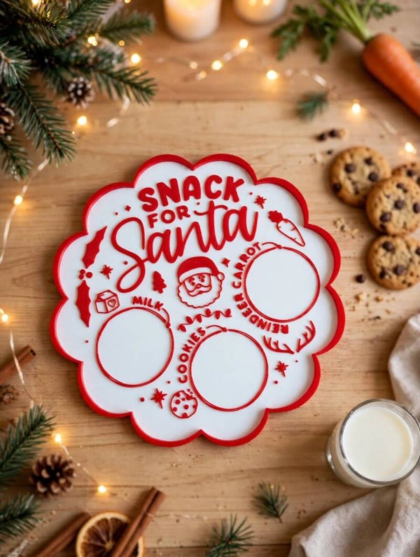 Bandeja Snack for Santa - Milk, Cookies, Reindeer Carro