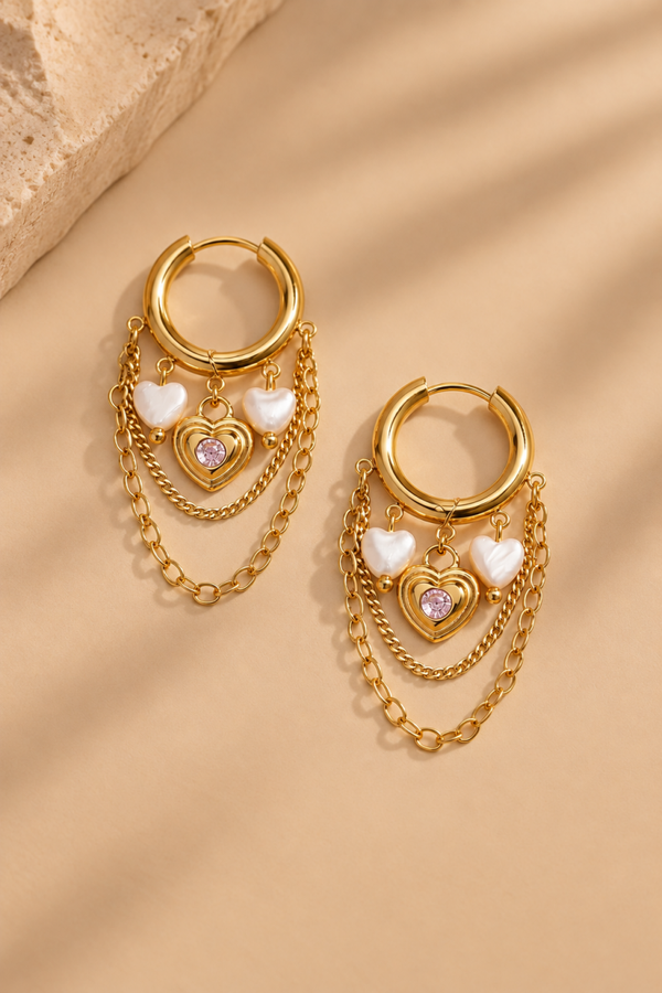 Heart Chain Hoops