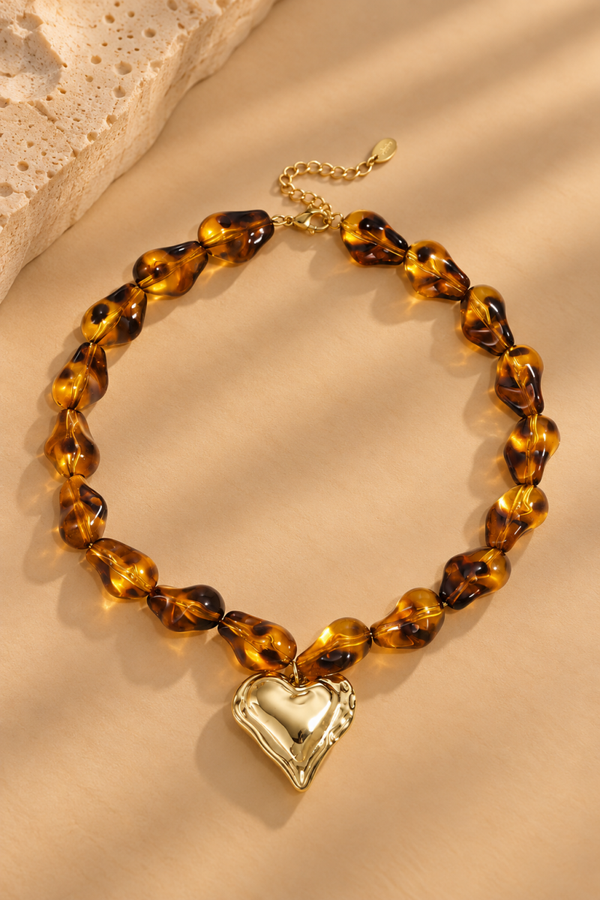 Amber Heart Ketting
