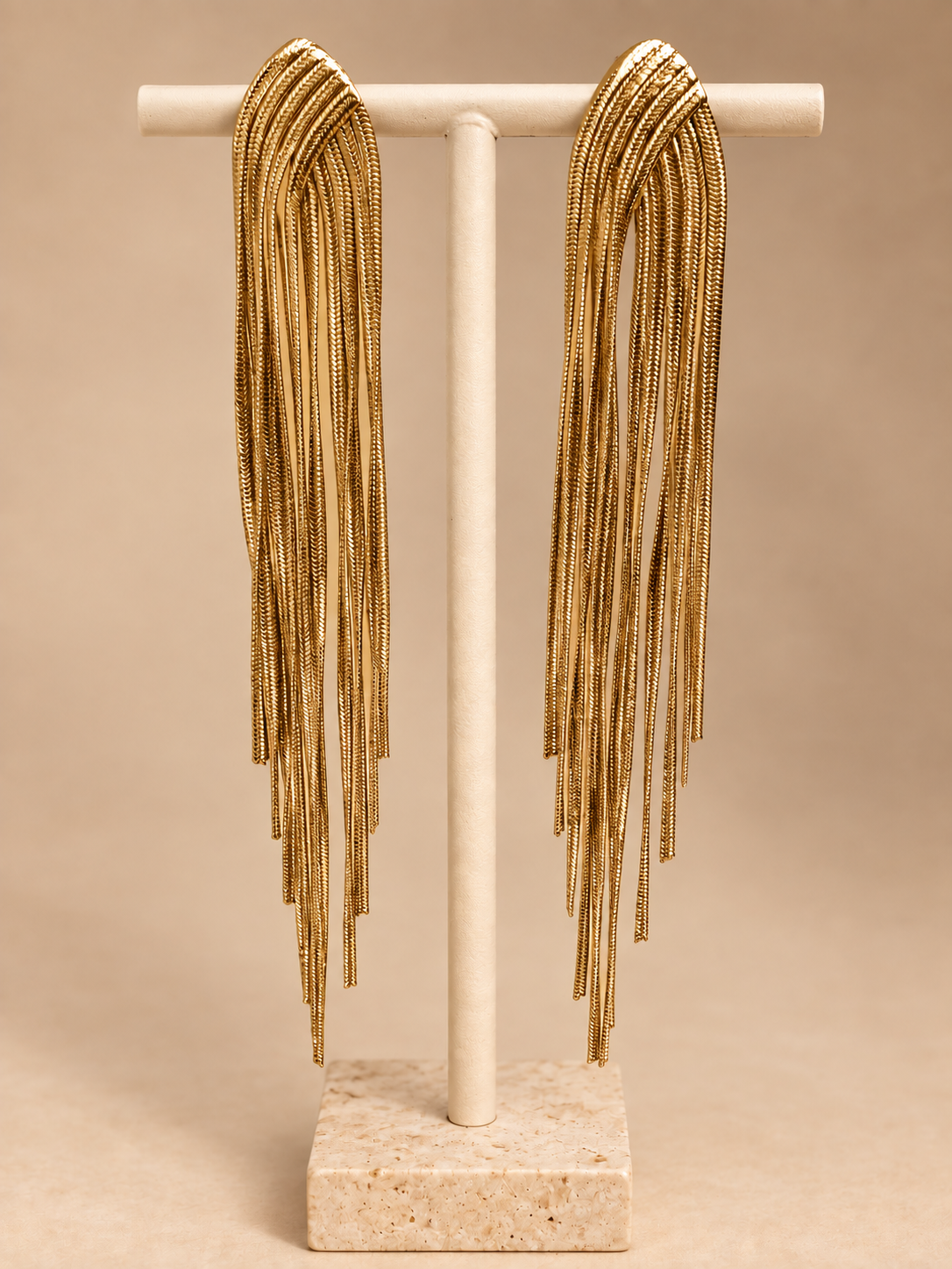 Goudkleurige Fringe Oorbellen