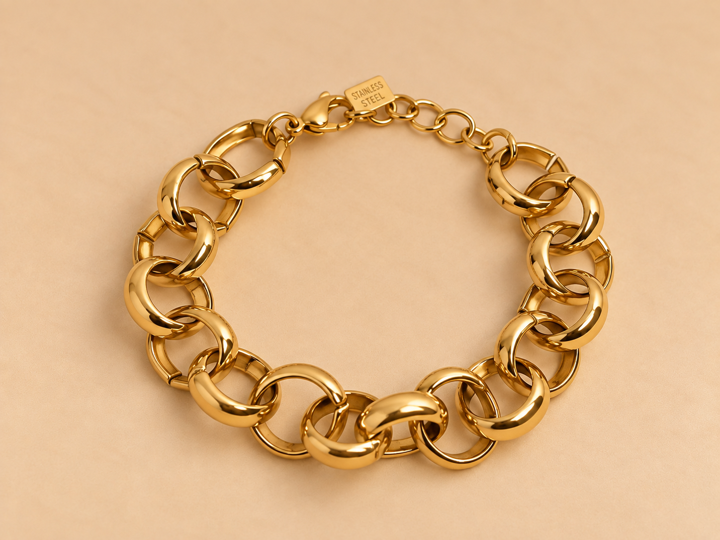 Schakelarmband goud