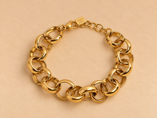 Schakelarmband goud