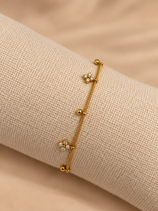 Gouden flower Armband