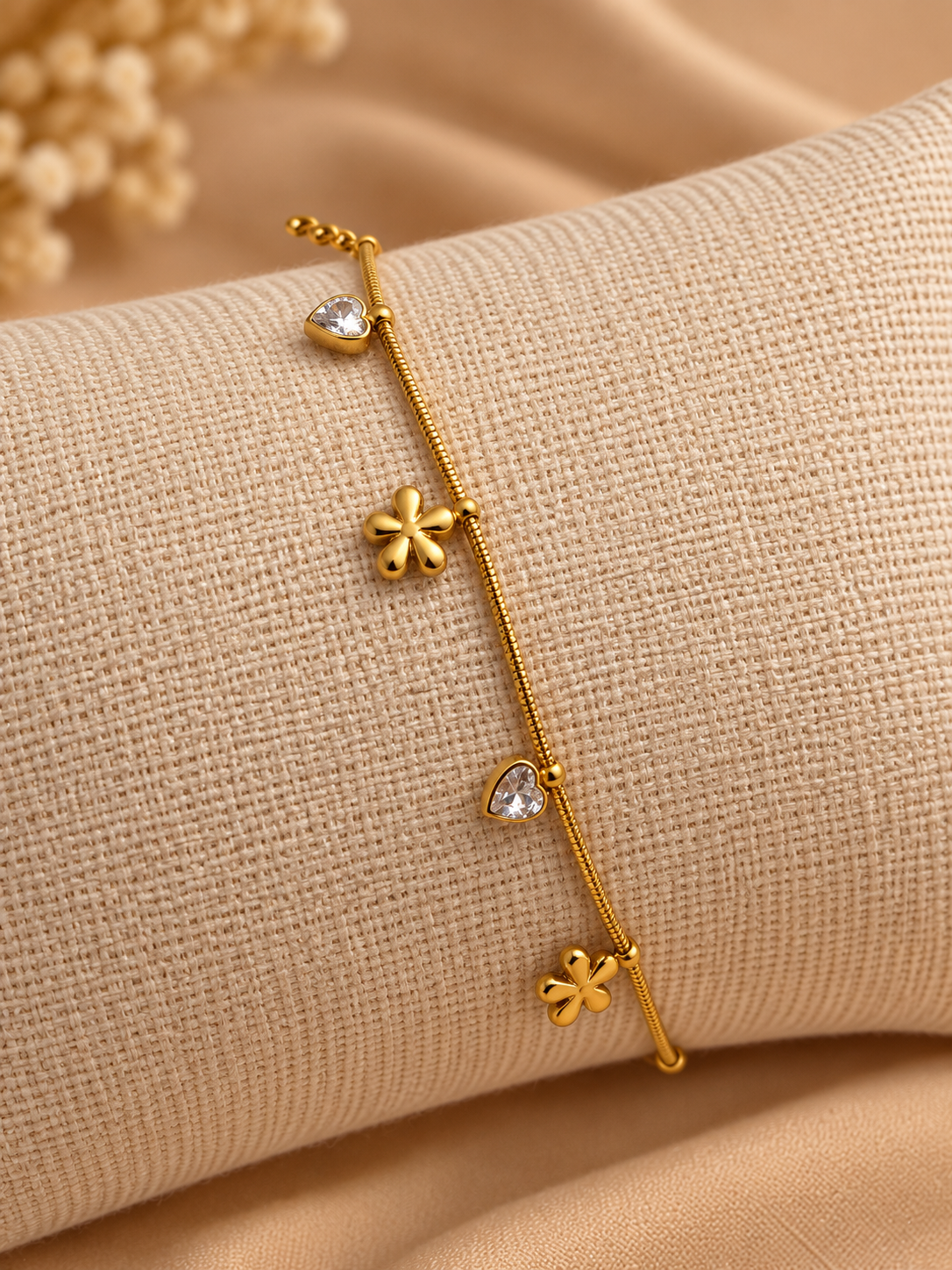 Sweet Heart & Flower armband