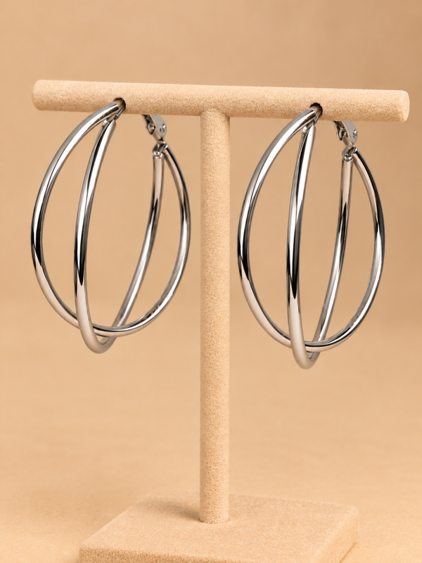 Double Trouble Hoops zilver