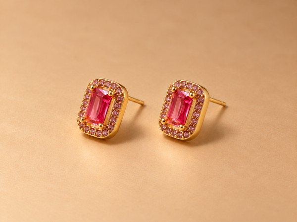 Sparkle oorstekers goud-roze