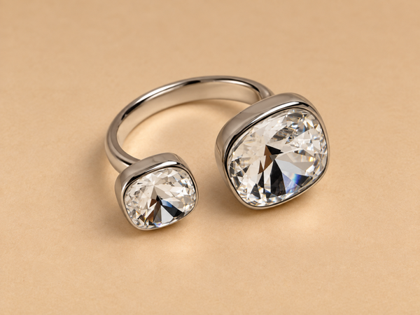 Bold Stone ring zilver