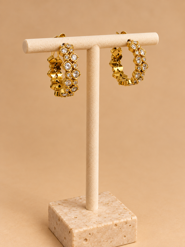Glamour statement hoops goud