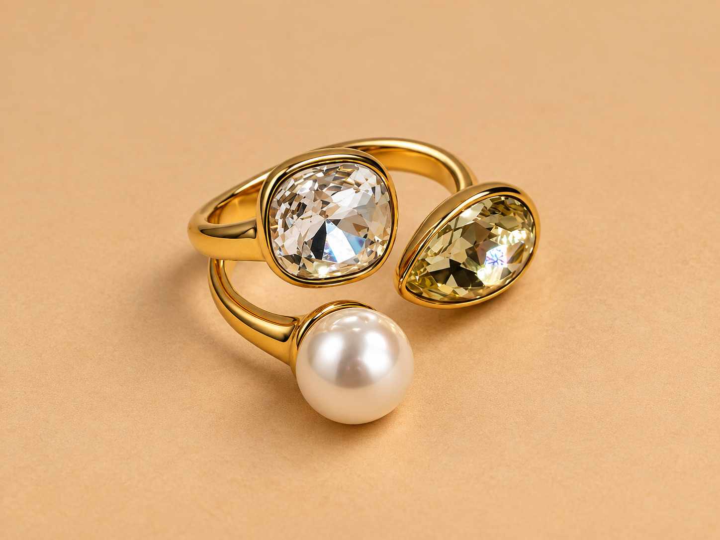 Bold Stone ring champagne