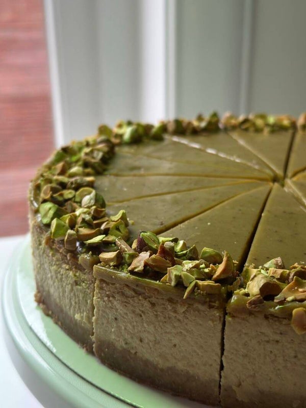 Pistache cheesecake (op bestelling)