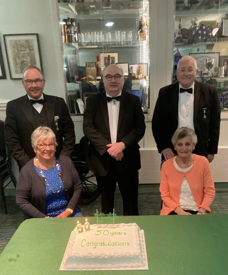 Presentation of 50 year Jewels to Bro. Chick Beattie and Bro. Harry St. Clair-Gunn