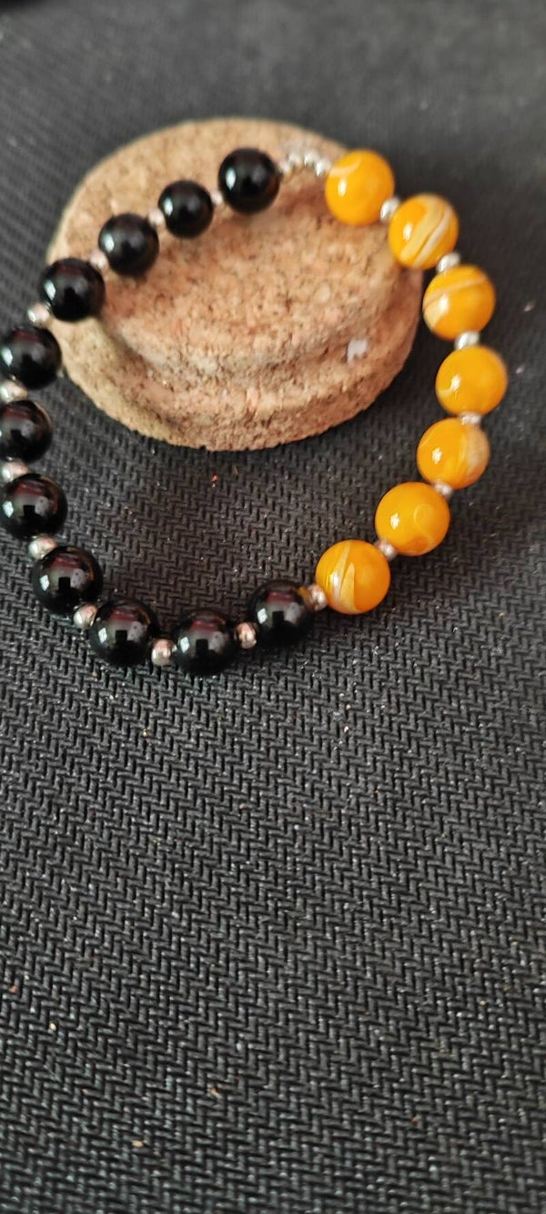 Nacre Jaune et Obsidienne Noir