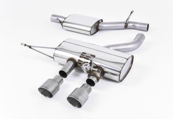 Milltek Sport Cat-back Exhaust Resonated (quieter). EC Type-Approved - 3 tip color