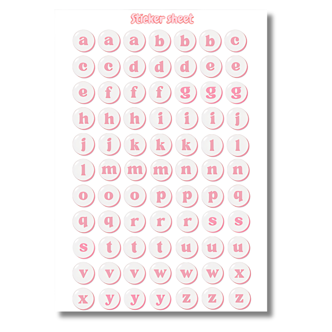 Sticker sheet - Letters Beads