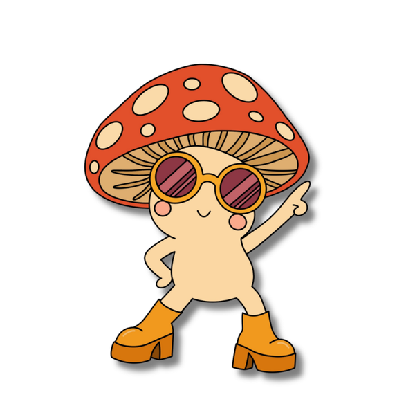 Losse sticker - Funky paddenstoel