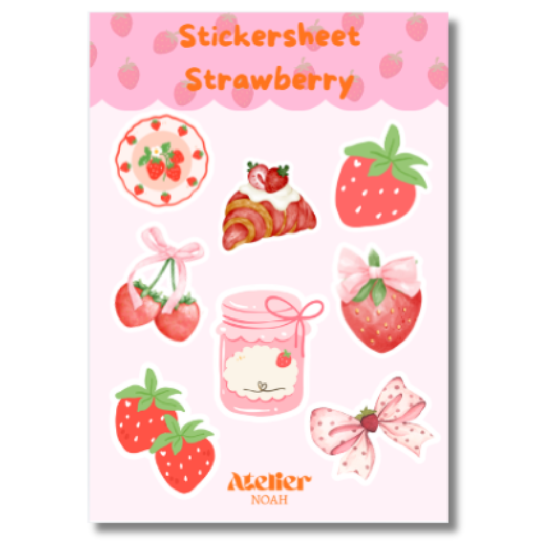 Sticker Sheet - Strawberry