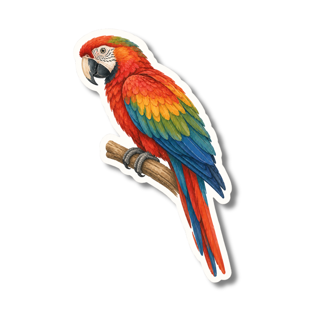 Losse sticker - Papagaai