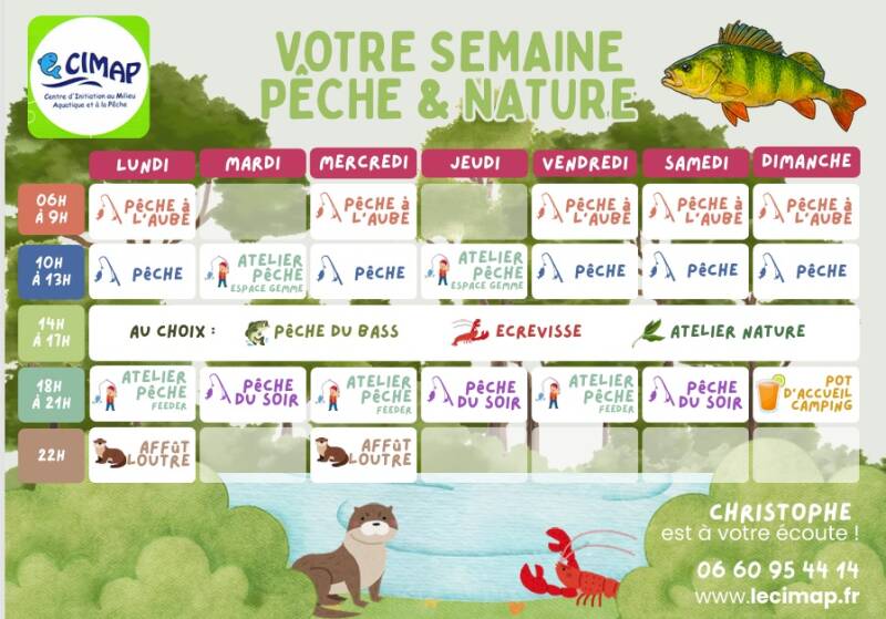 Semainier activités pêche et nature