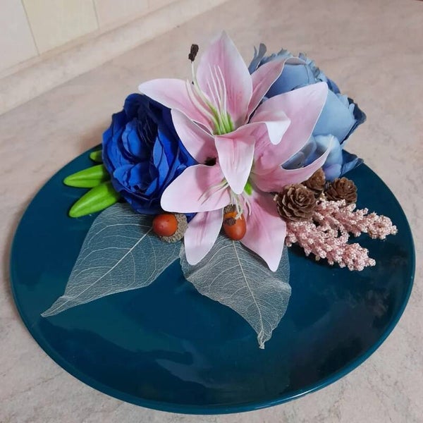 Piatto decorativo Design Floreale Arredamento moderno salotto e corridoio