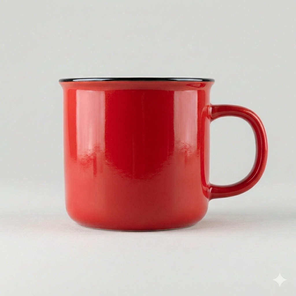 Le Grand Mug Rétro "Rouge Foyer"