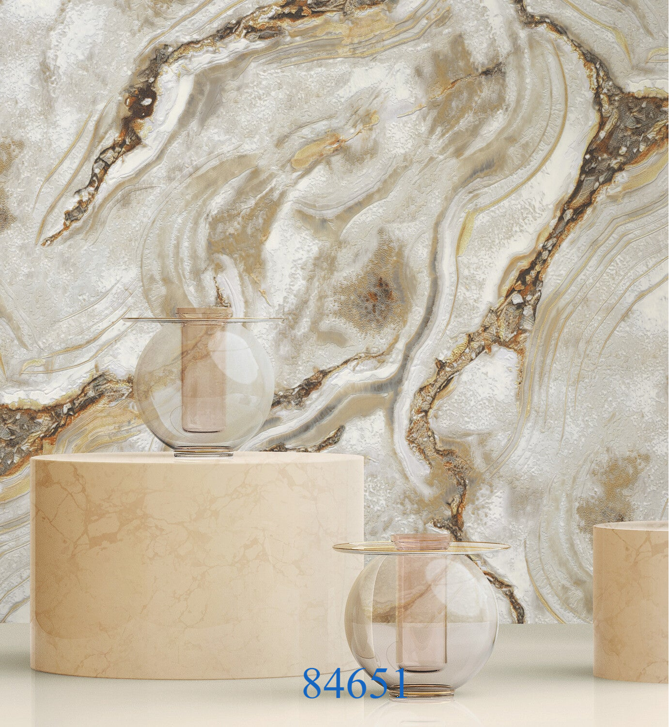 Behang patroon Carrara 3 - Geode marble