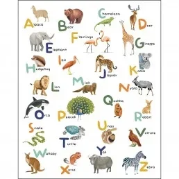 Foto - panelen behang Les minis mondes Let's learn alphabet