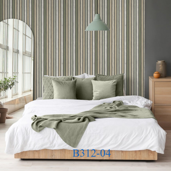 Behang patroon Illusion - Houten latten
