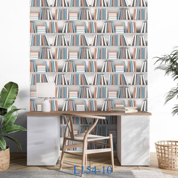 Behang patroon Illusion - Boekenplank
